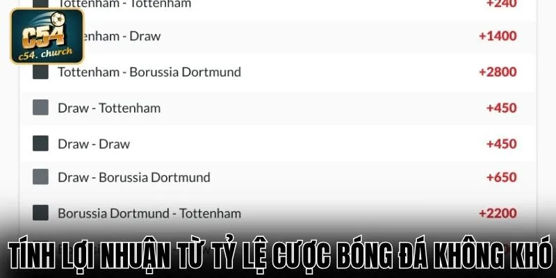 Tính lợi nhuận từ tỷ lệ cược bóng đá không khó